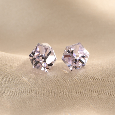 Sterling Silver Earrings cub What U C pale pink