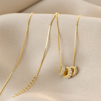 Sterling Silver Necklace 3 Bonds Of Love gold