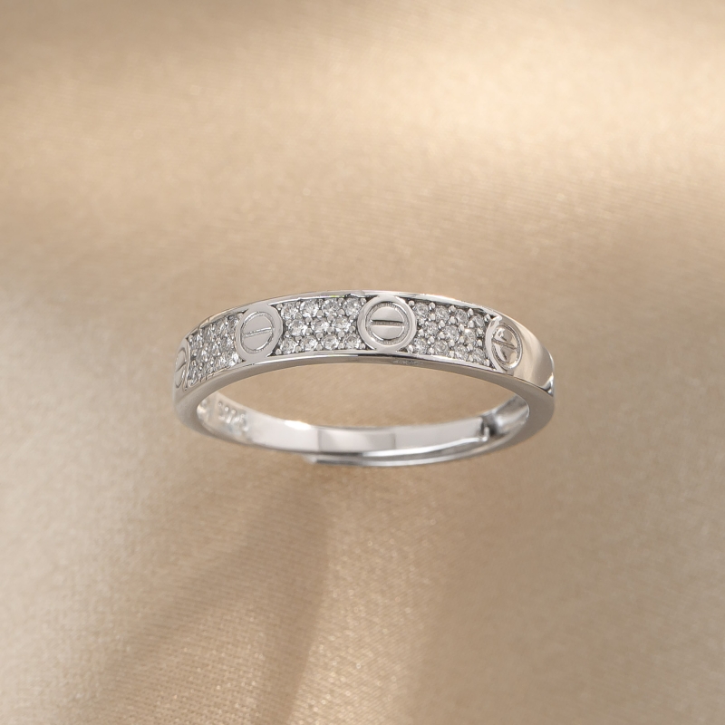 Sterling Silver Ring ForEver Code moissanite