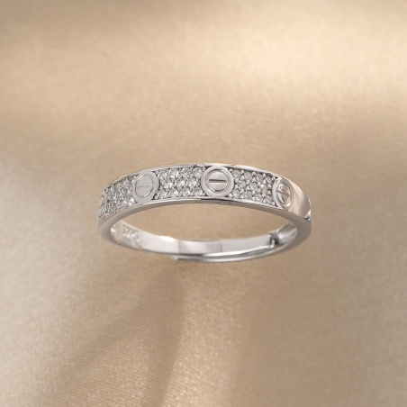 Sterling Silver Ring ForEver Code moissanite