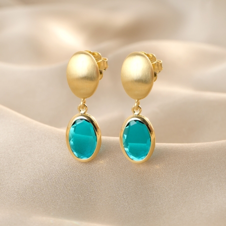 Sterling Silver Earrings Carmelle Marine Ovali 23K gold plated