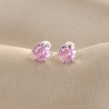 Sterling Silver Earrings for kids Brilliant Touch pale pink