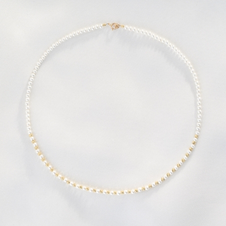 Necklace Golden Grace shell pearls, 14K gold charms
