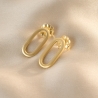 Sterling Silver Earrings Ovali Chic No. 1, 23K gold plated