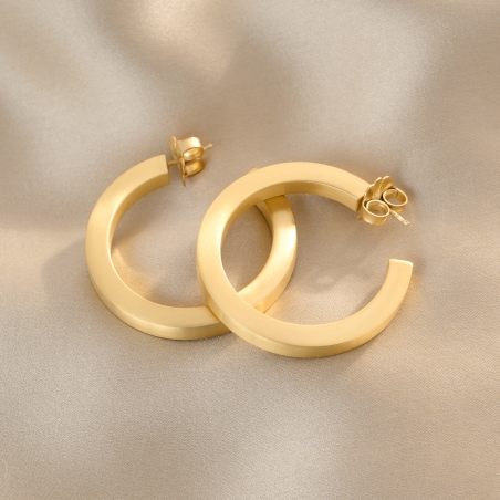 Sterling Silver Earrings Creole Chic 23K gold plated