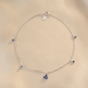 Sterling Silver Bracelet Blue Blue Butterfly for ankle