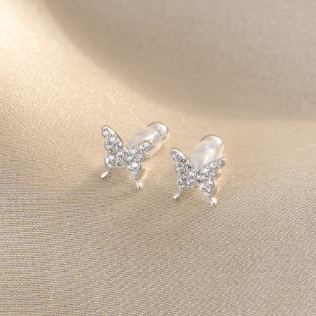 Cercei argint copii Baby Butterfly zirconia