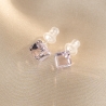 Sterling Silver Earrings cub What U C pale pink