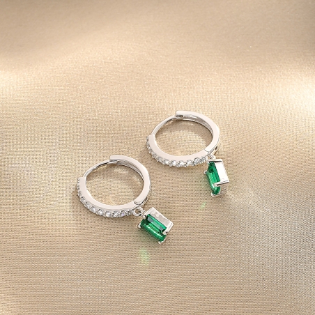 Cercei argint Emerald Mood