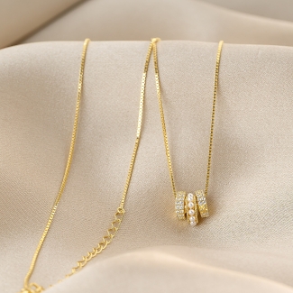 Sterling Silver Necklace 3 Bonds Of Love gold