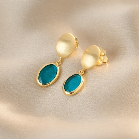 Sterling Silver Earrings Carmelle Marine Ovali 23K gold plated