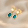 Sterling Silver Earrings Carmelle Marine Ovali 23K gold plated