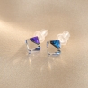 Sterling Silver Earrings cub What U C blue shades