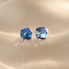 Sterling Silver Earrings cub What U C blue shades
