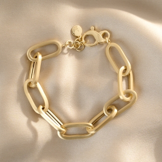 Sterling Silver Bracelet Ovali Chic 23K gold plated