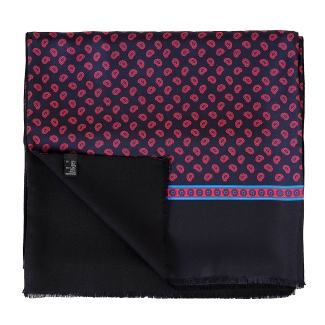 Silk Wool Scarf Uomo Mantova red & black