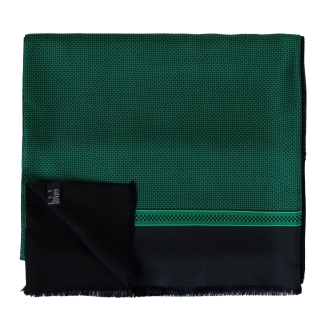 Silk Wool Scarf Uomo Sorrento green & black