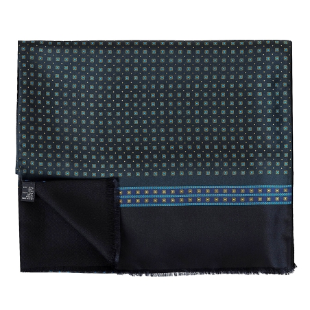 Esarfa matase si lana barbati Uomo Portofino pine green & black
