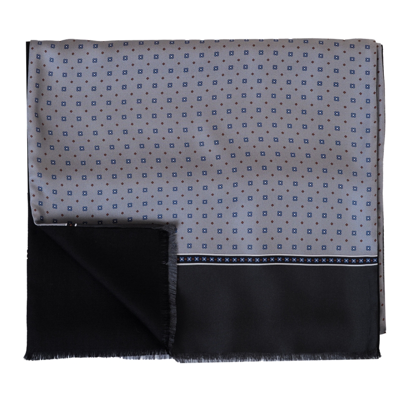 Esarfa matase si lana barbati Uomo Genova grey & black