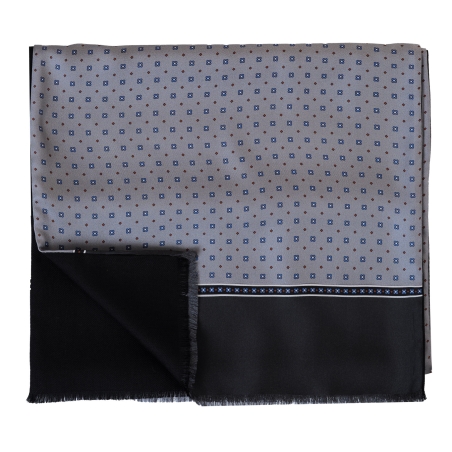 Esarfa matase si lana barbati Uomo Genova grey & black