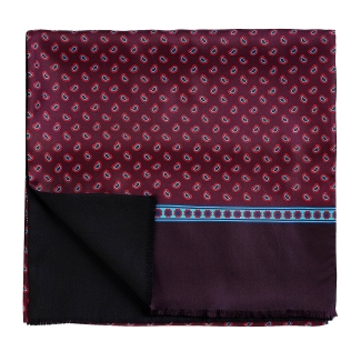 Silk Wool Scarf Uomo Mantova red & burgund