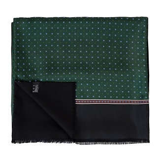 Silk Wool Scarf Uomo Genova green & black
