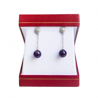 Silver earrings amethyst My Way