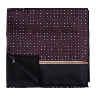 Silk Wool Scarf Uomo Genova bordeaux & black
