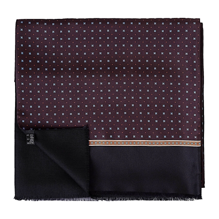 Esarfa matase si lana barbati Uomo Genova bordeaux & black