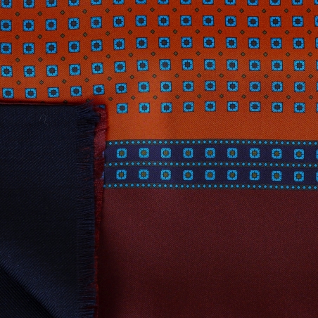 Silk Wool Scarf Uomo Portofino red & burgund