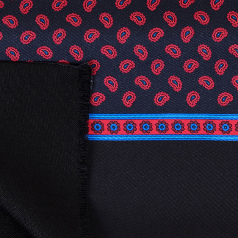 Silk Wool Scarf Uomo Mantova red & black