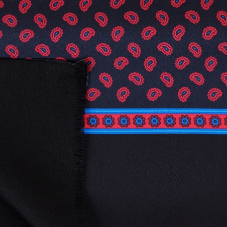 Silk Wool Scarf Uomo Mantova red & black