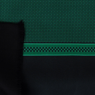 Silk Wool Scarf Uomo Sorrento green & black