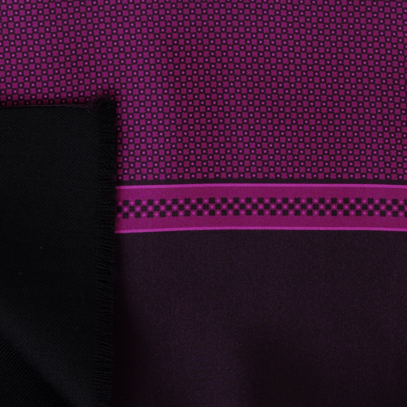 Silk Wool Scarf Uomo Sorrento magenta dark& black