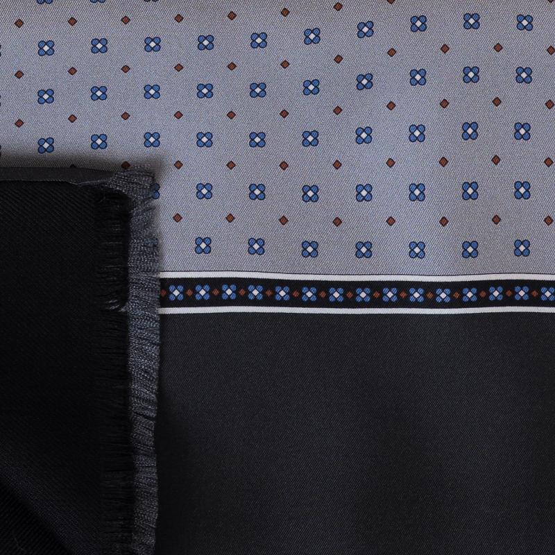 Esarfa matase si lana barbati Uomo Genova grey & black