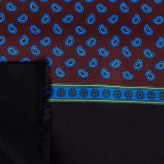 Esarfa matase si lana barbati Uomo Mantova chestnut & black