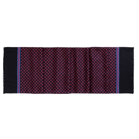 Silk Wool Scarf Uomo Mantova red & black