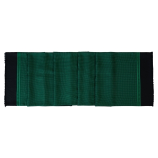Silk Wool Scarf Uomo Sorrento green & black
