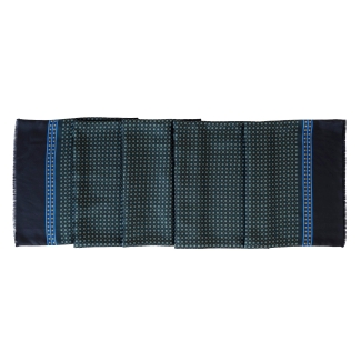 Silk Wool Scarf Uomo Portofino pine green & black