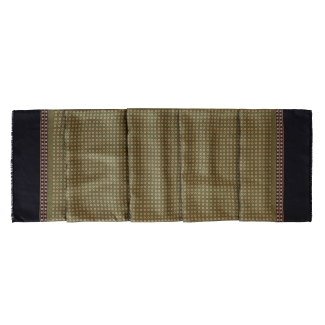 Esarfa matase si lana barbati Uomo Portofino olive & black