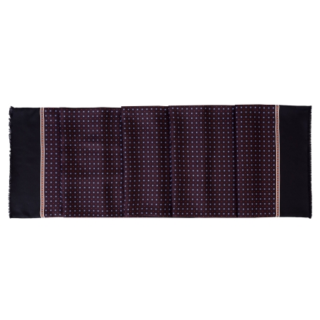 Esarfa matase si lana barbati Uomo Genova bordeaux & black