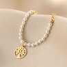 Bratara argint Tree of Life pearls gold