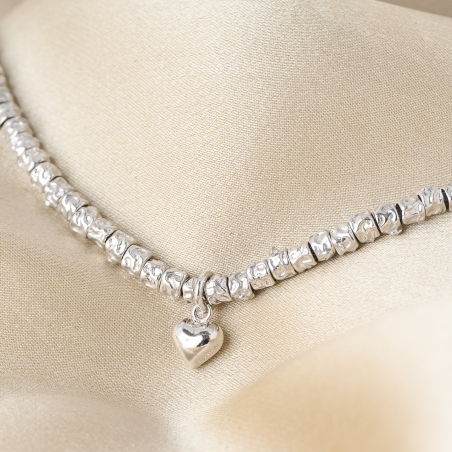 925 Sterling Silver Necklace Heart Cool Silver Hug