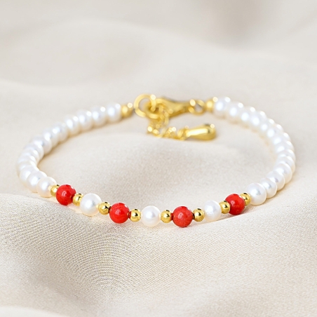 925 Sterling Silver Bracelet Spring Sign. For You! gold