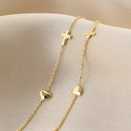 925 Sterling Silver Bracelet Love & Faith gold