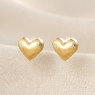 Cercei argint Full Heart gold