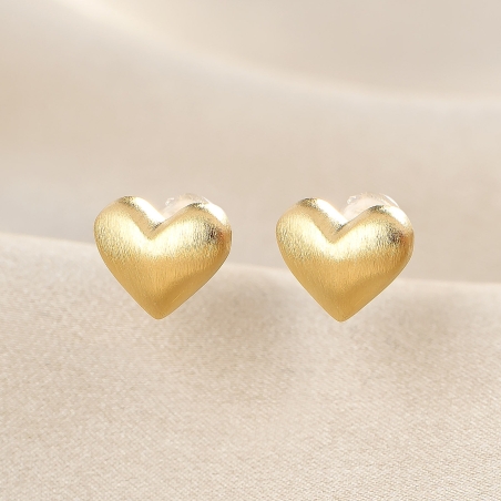 Cercei argint Full Heart gold