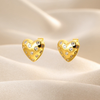 928 Sterling Silver Earrings Be My Love gold