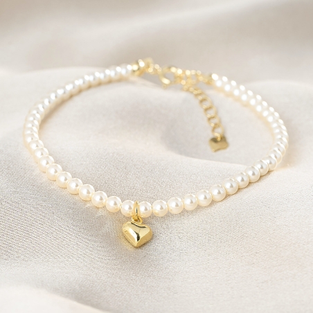 925 Sterling Silver Bracelet S Heart Just Classy Touch pearls gold