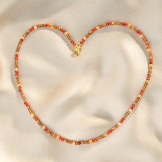 Colier argint Desire carneol, granat, hematit gold